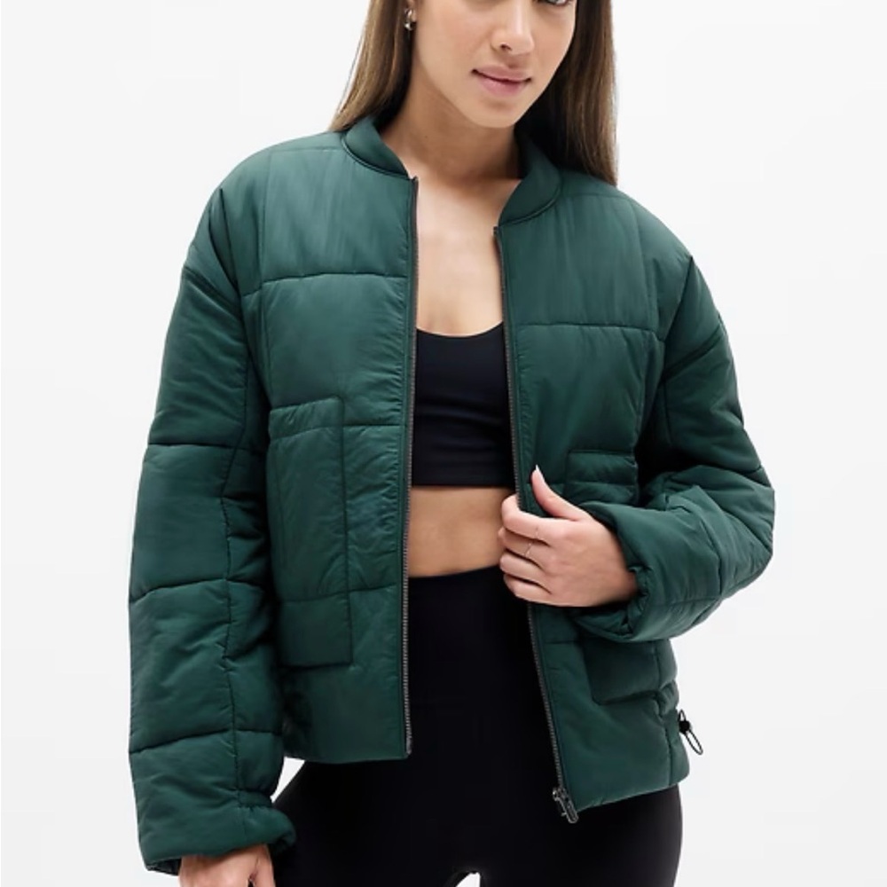 Athleta Green Puffer Jacket